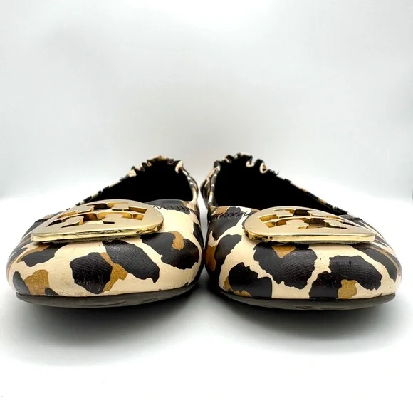 TORY BURCH Reva Leather Flats - Leopard - Sz 7.5 - Picture 3 of 9